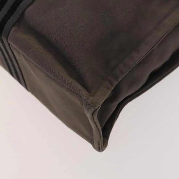 HERMES Fourre Tout MM Hand Bag Canvas 2Set Gray Navy Auth ti3040 - Picture 15 of 16